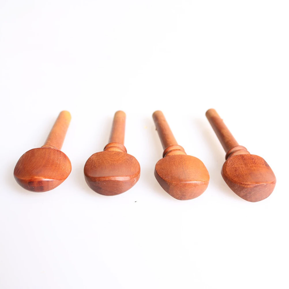 

4 Pcs Violin Tuners Pegs and Strings Jujube Wooden Turning End Pin Parts Accessories Axes for Sale