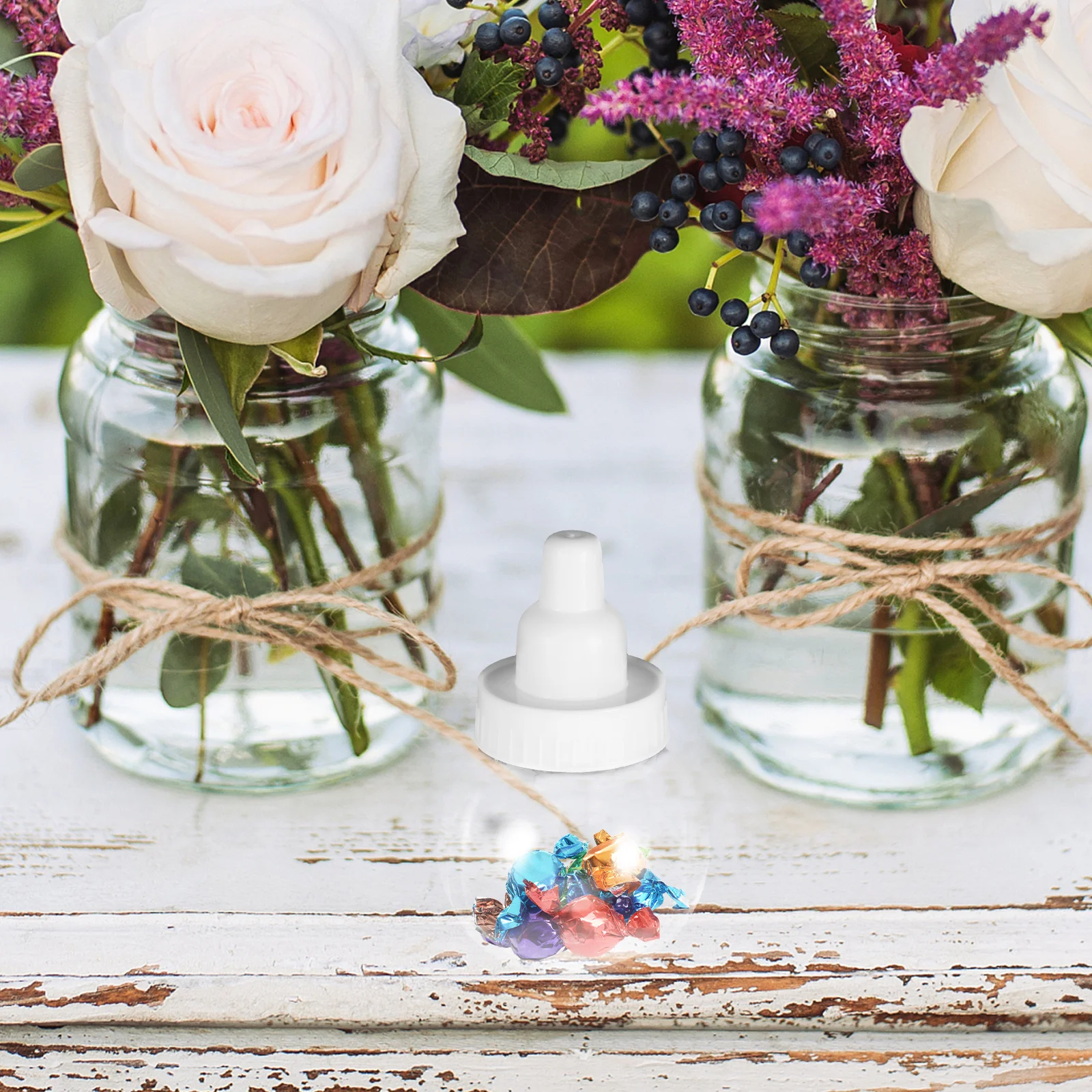 

20Pcs Cartoon Candy Jar 60ml Ball Shaped Plastic Storage Container Lid Included for Shower Party Favor Packaging Decorative