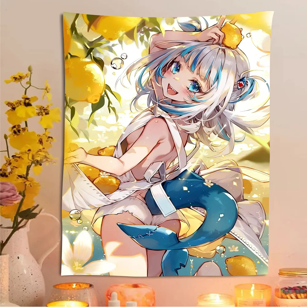 

Gawr G-gura Theme Party Backdrop Cloth For Girls Birthday Decorations Background For Photoshoot