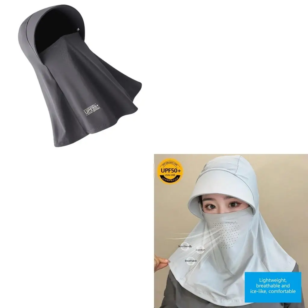 

UPF50+ Full Face Mask Sun Balaclava Breathable Cooling Head Cover For Women Outdoor Sport Hiking Cycling Wear Y166