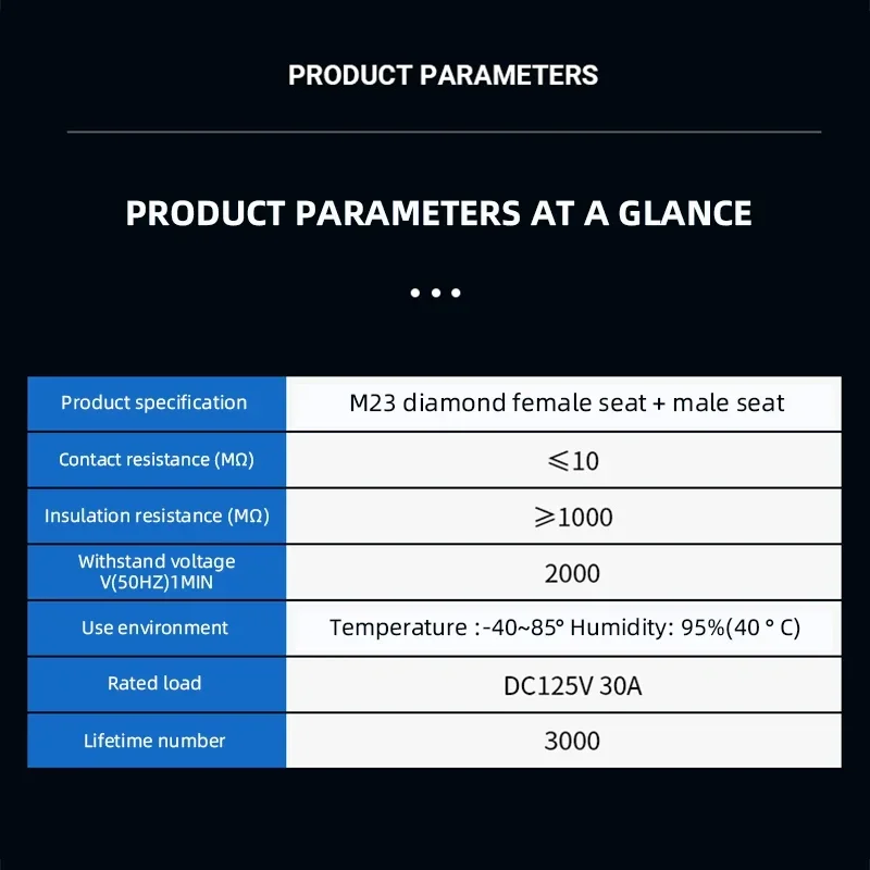 M23 2+1+5 Electric Vehicle Lithium Battery Plug Socket Male Female Quick Lock Type Waterproof Power Charging Connector Adapter