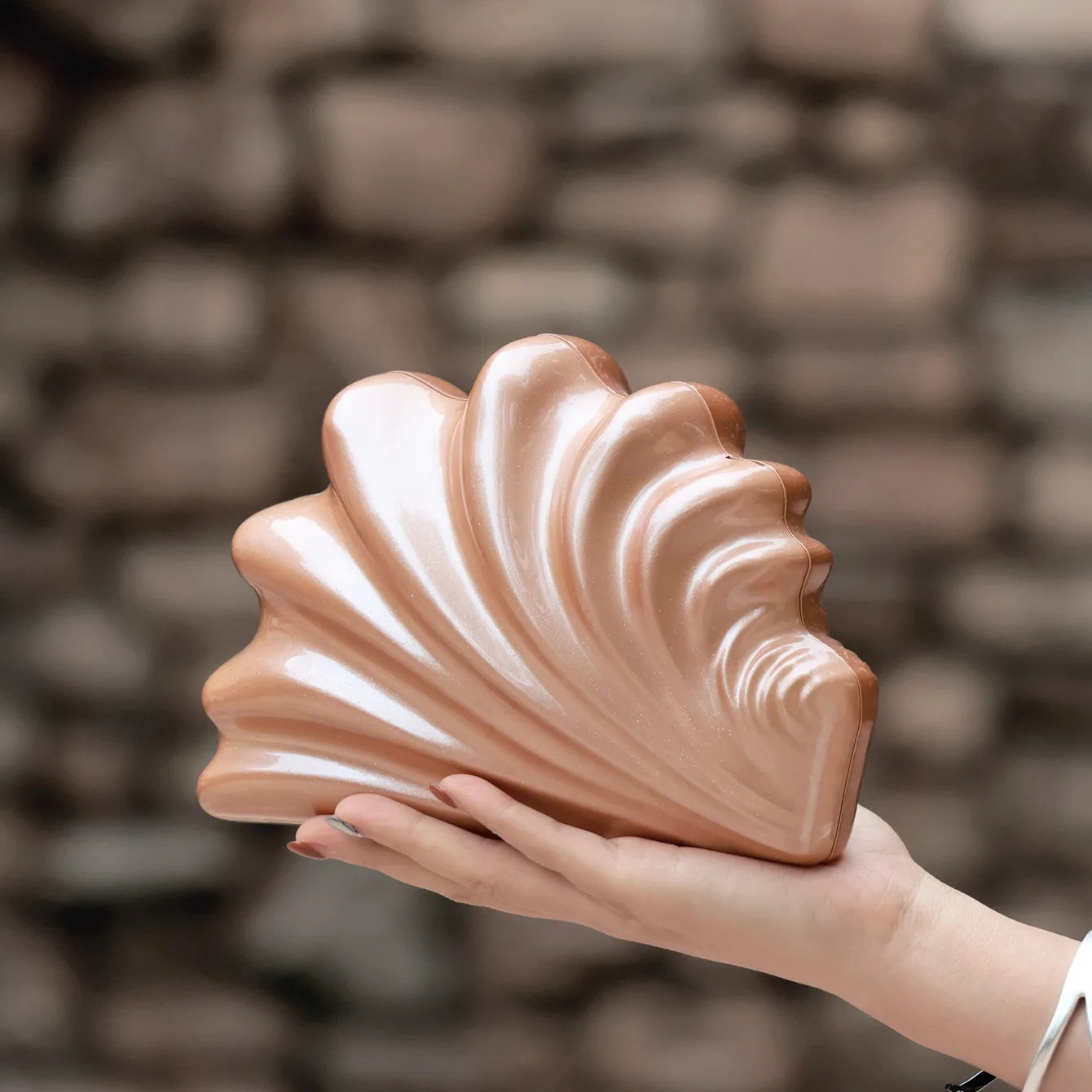 

Shell Acrylic Box Clutches Lady Evening Bag Party Prom Stones Handbags Luxury Women Wedding Bridal Purse Bag