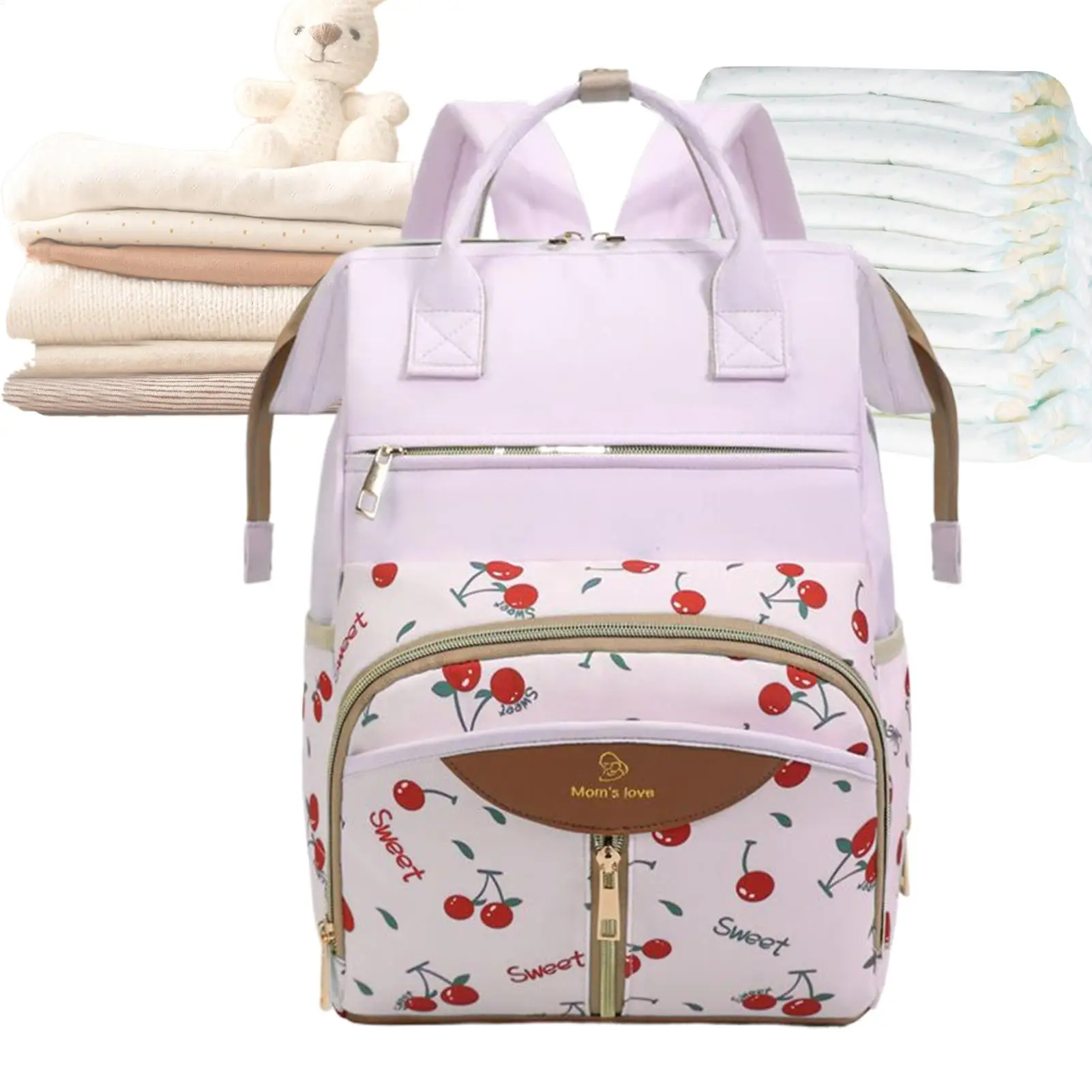 

Diaper Backpack Waterproof Large Capacity Maternity Nappy Tote Daycare Bag With Changing Pad For Dad Mother Father Women Men