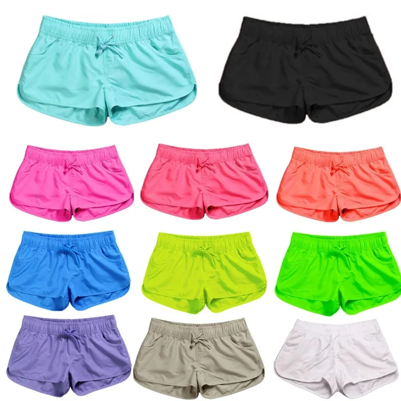 Sommer Casual Shorts Frauen Fit Solide Verfügbar Shorts Lose Elastische Taille Atmungsaktive Frauen Sport Shorts Yoga Strand Hosen