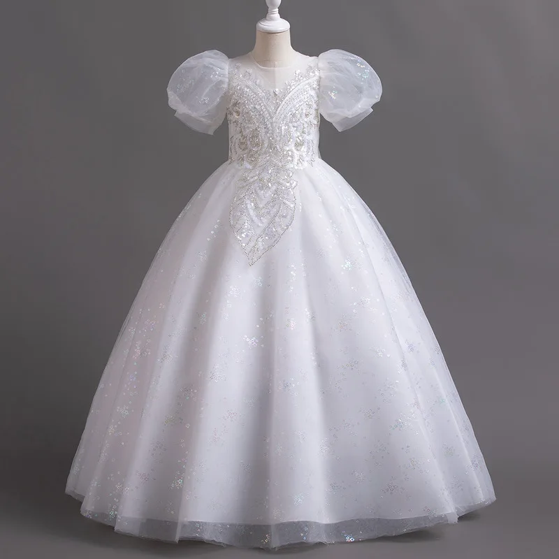 Vestido de tutú de alta gama para niñas, vestido de novia, vestido de princesa para niños, vestidos de espectáculo, novedad de 2024