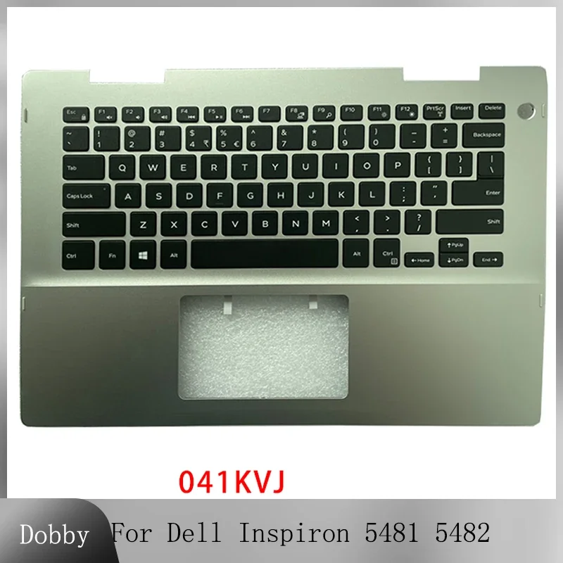 

Original New Keyboard For Dell Inspiron 5481 5482 Laptop Palmrest Upper Cover Top Replacement Keyboard Case Silvery 041KVJ