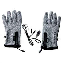 Guantes cálidos de pesca con calefacción eléctrica USB, calentador de manos recargable con tacto de dedo desnudo para exteriores, esquí, motociclismo, 1 par