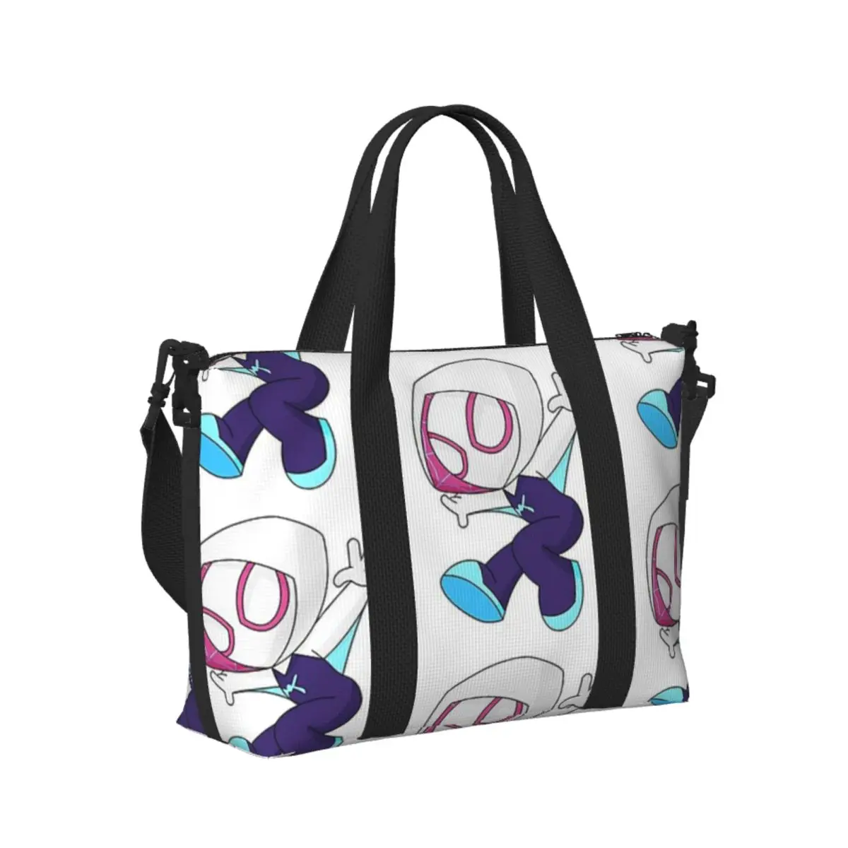 

Custom G-Ghost S-Spider Girl Beach Travel Bag Large Capacity Tote Bags for Gym Sport Women Shopping Duffle Shoulder Bag
