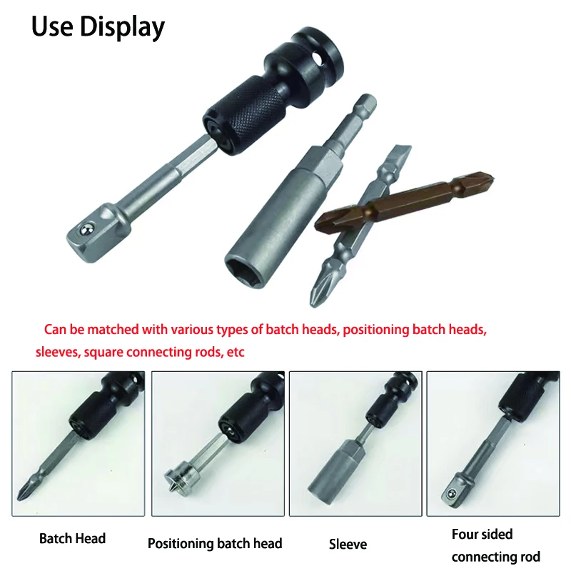 1Pc 1/2 Inch Square Drive To 1/4 Inch Hex Socket Adapter Converter Chuck Adapter For Impact Air And Electric Wrench Remover Tool