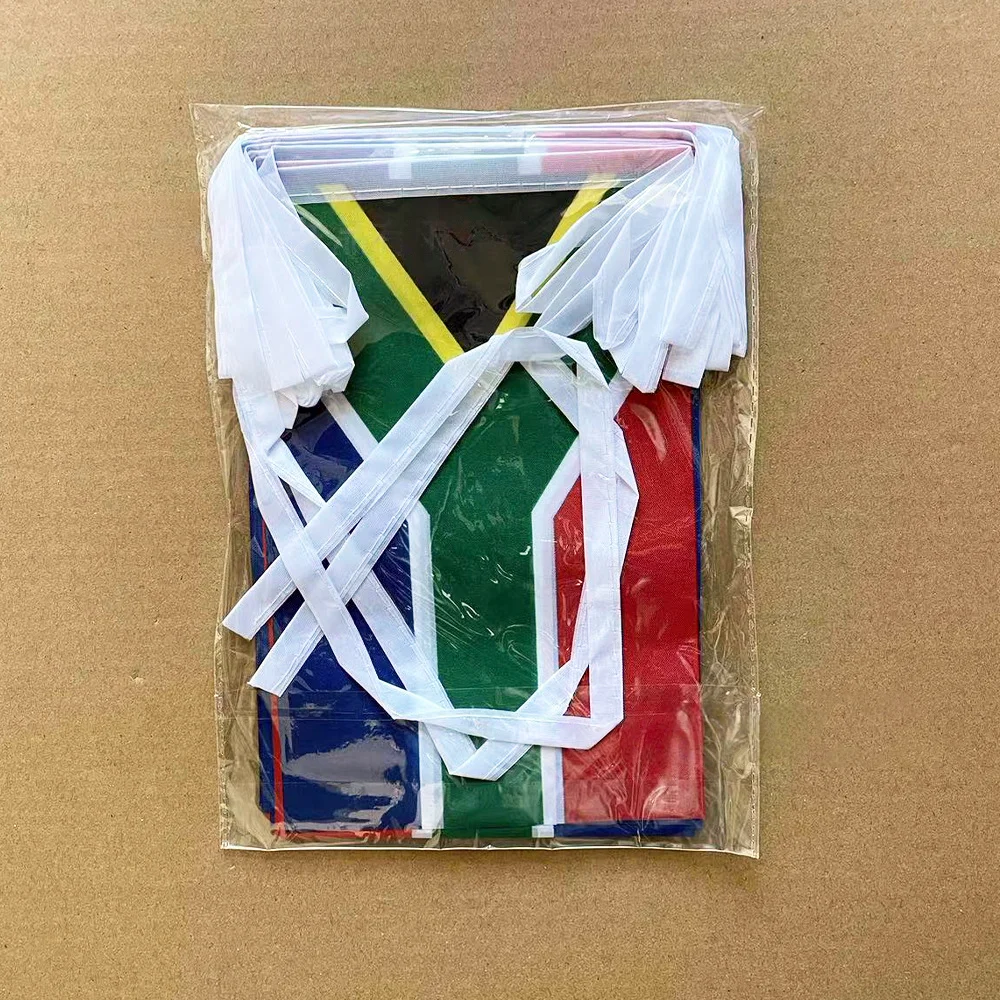 EOODLOVE 20pcs/set South African Flag 14×21cm Polyester South Africa Small Flag Hanging Flag for Indoor and Outdoor