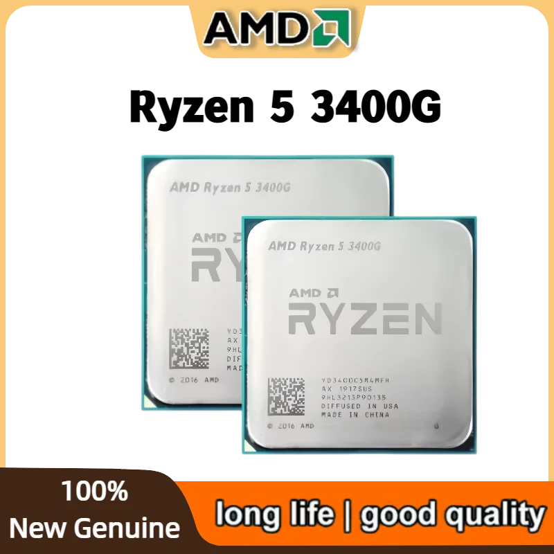 Procesador AMD Ryzen 5 3400G R5 3400G de 3.7GHz, Cuatro Núcleos, Ocho Subprocesos, 65W, YD3400C5M4MFH, Socket AM4