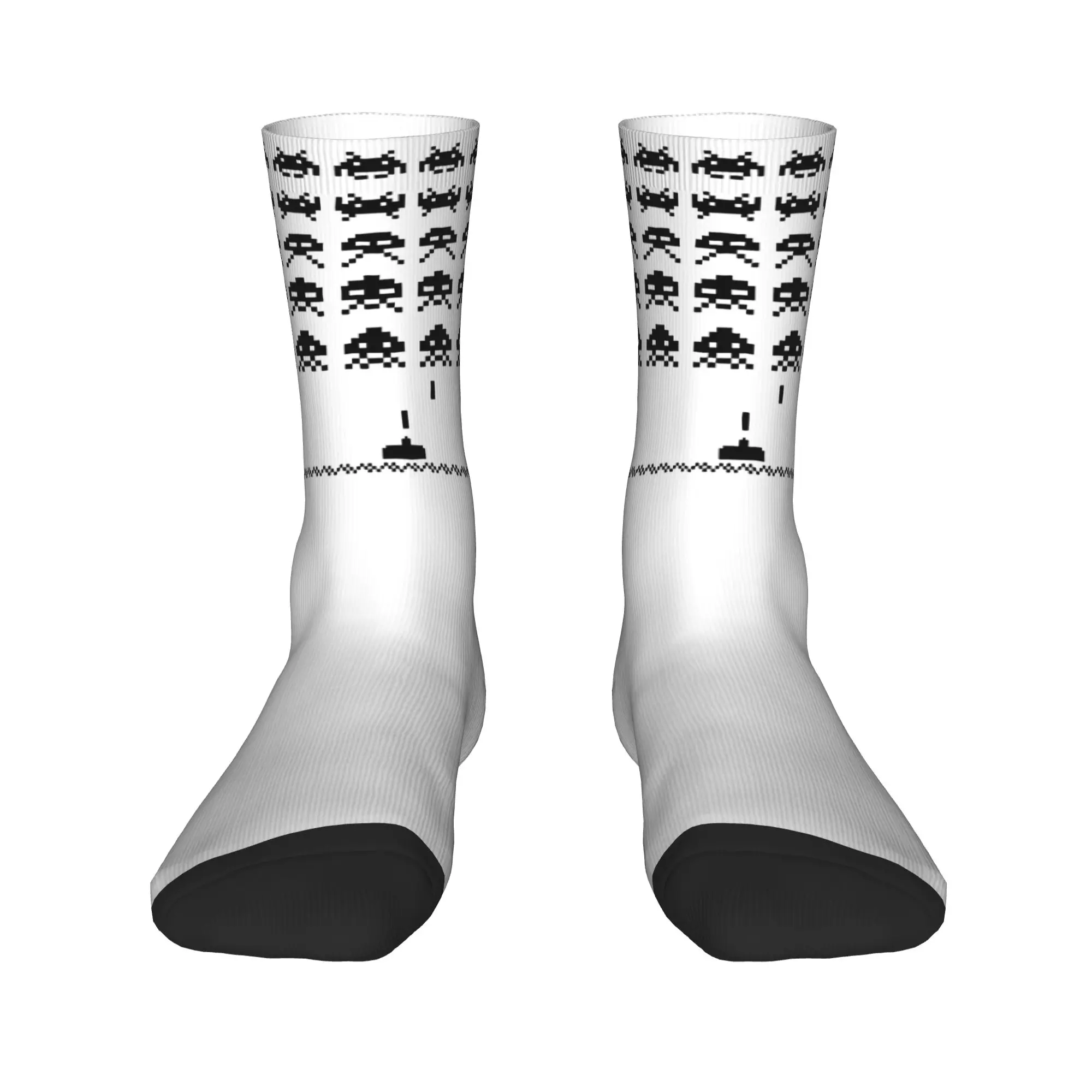 Men Socks Space Invaders Game Black  Stockings Anti Slip Warm Soft Socks Autumn Elegant Design Running Sports Socks