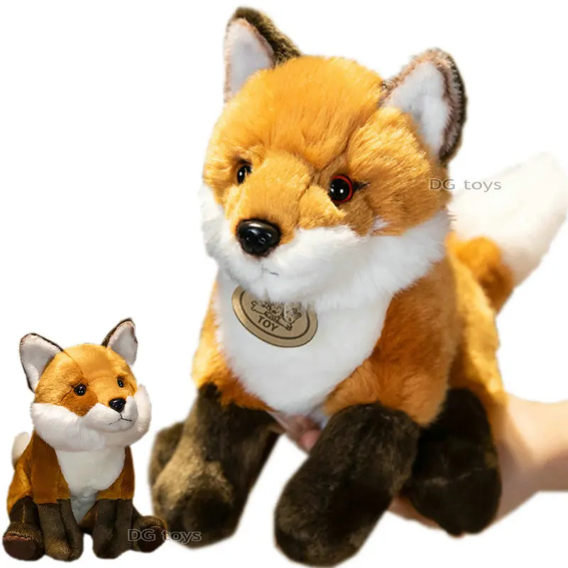 17/23/30cm imitacja lisa pluszowe wypchane zwierzęta leśne realistyczne lisy Peluche zabawki Home Decor lalki dla dzieci prezent urodzinowy