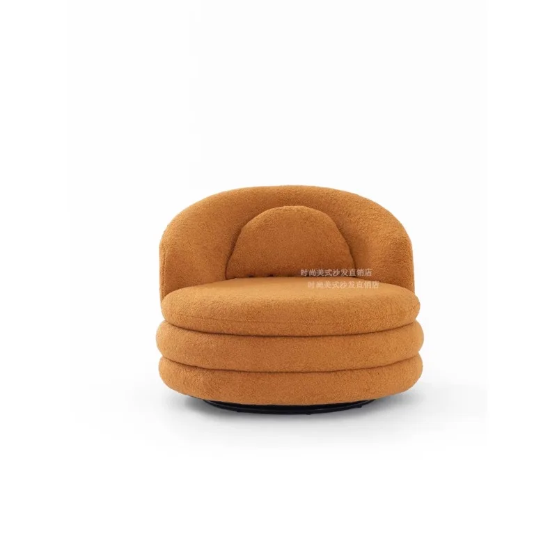 Customization Nordic designer shearling single armchair creative rotatable single sofa living room beauty salon lounge chair