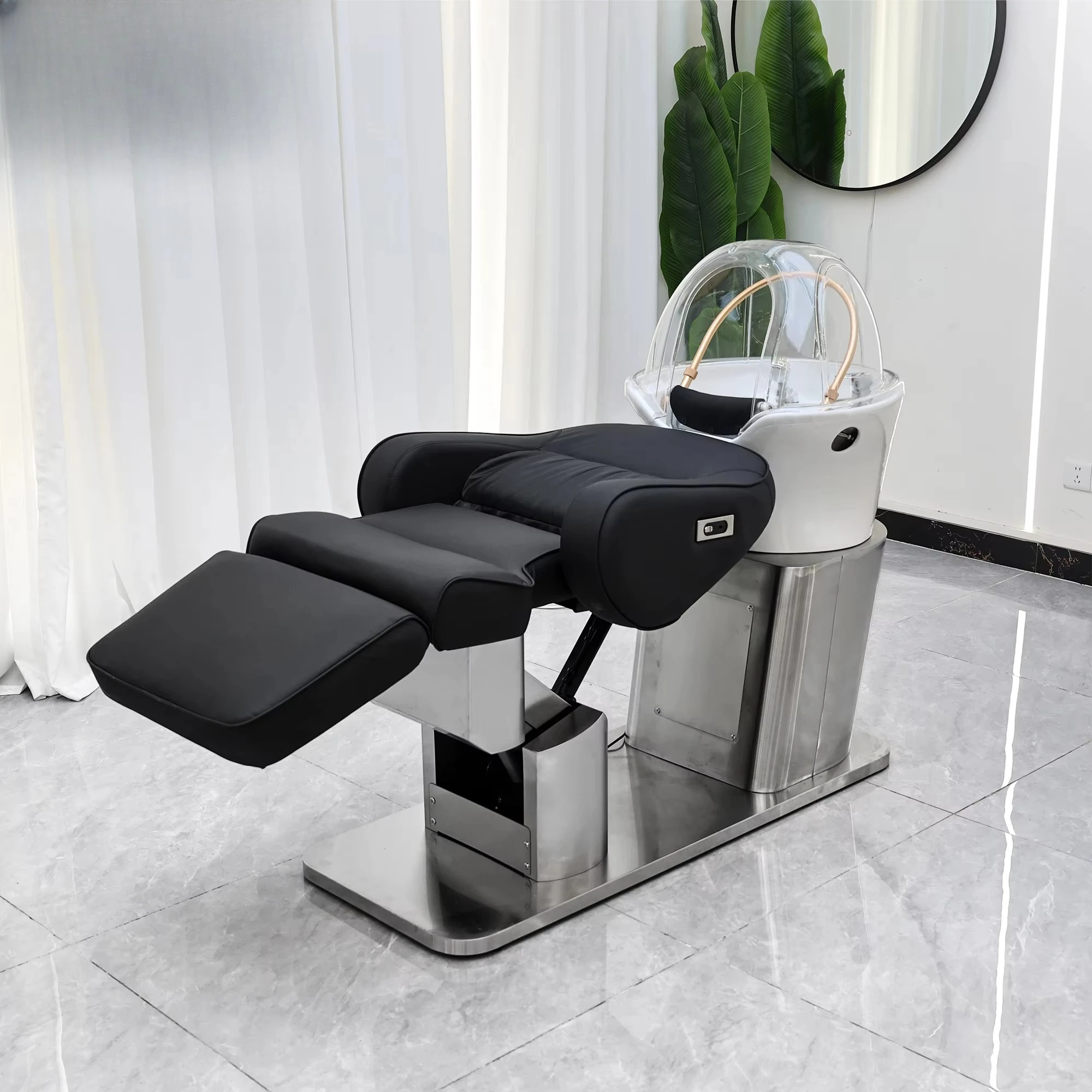 

Electric Scalp Shampoo Station Hydraulic Lift Hair Care Chair With Salon Spa Hair Washing Bowl