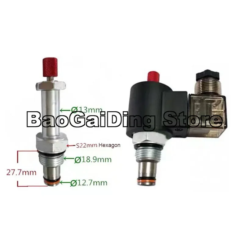 2 Position 2 Way Normally Closed Hydraulic Threaded Cartridge Solenoid Valve SV08-20M DHF08-220H(LSV08-2NCPM DC12V AC220