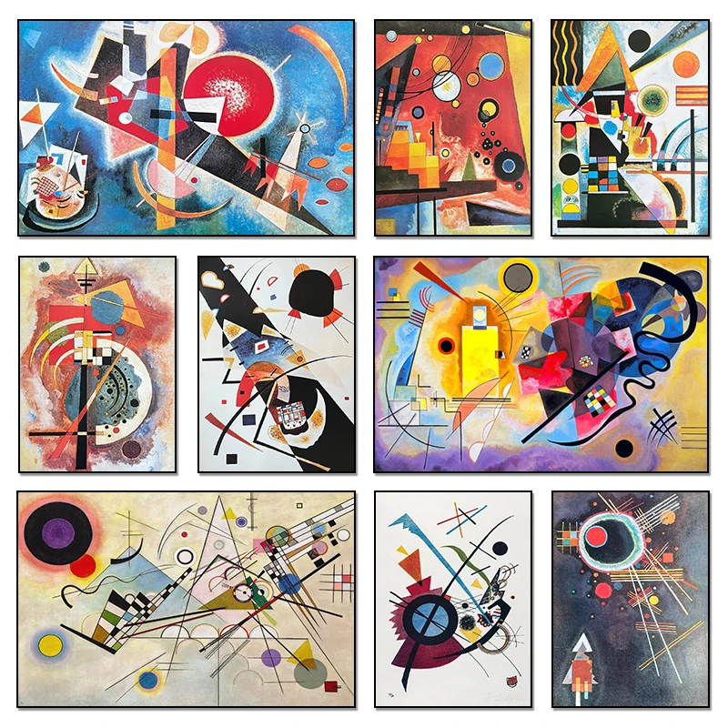 Wassily Kandinsky-Póster artístico Retro de equilibrio de descomposición geométrica, pinturas en lienzo, imágenes artísticas de pared, decoración del hogar de museo