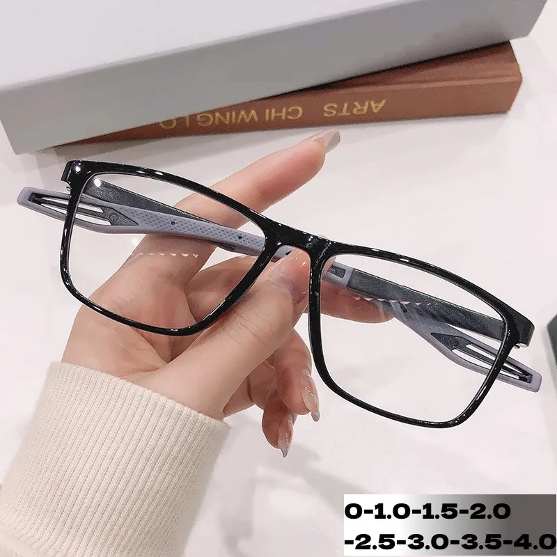 

Stylish Men Women Anti Blue Light Glasses Fashionable Silicone Sports Eyewear New Clear Minus Diopter Nearsighted Eyeglasses