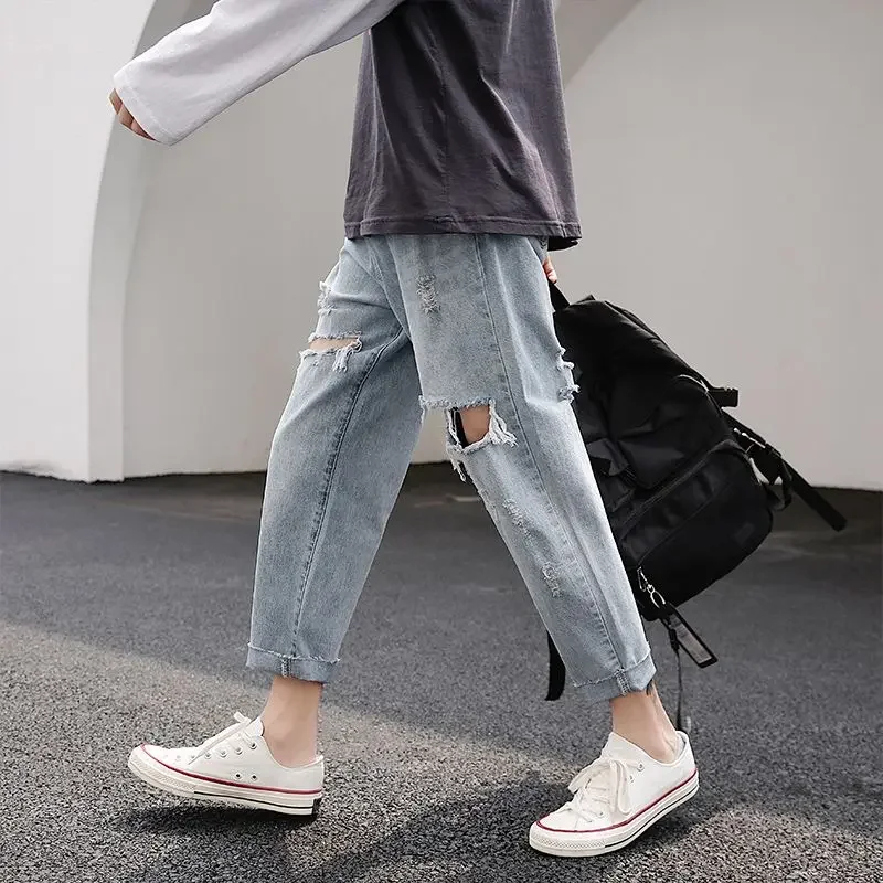 جينز رجالي فضفاض فضفاض من قماش الدنيم Xs الأصلي 2025 بنطلون كوري للخريف 90s ملابس الشارع اليابانية نمط الشارع Y2k سروال كاوبوي للرجال