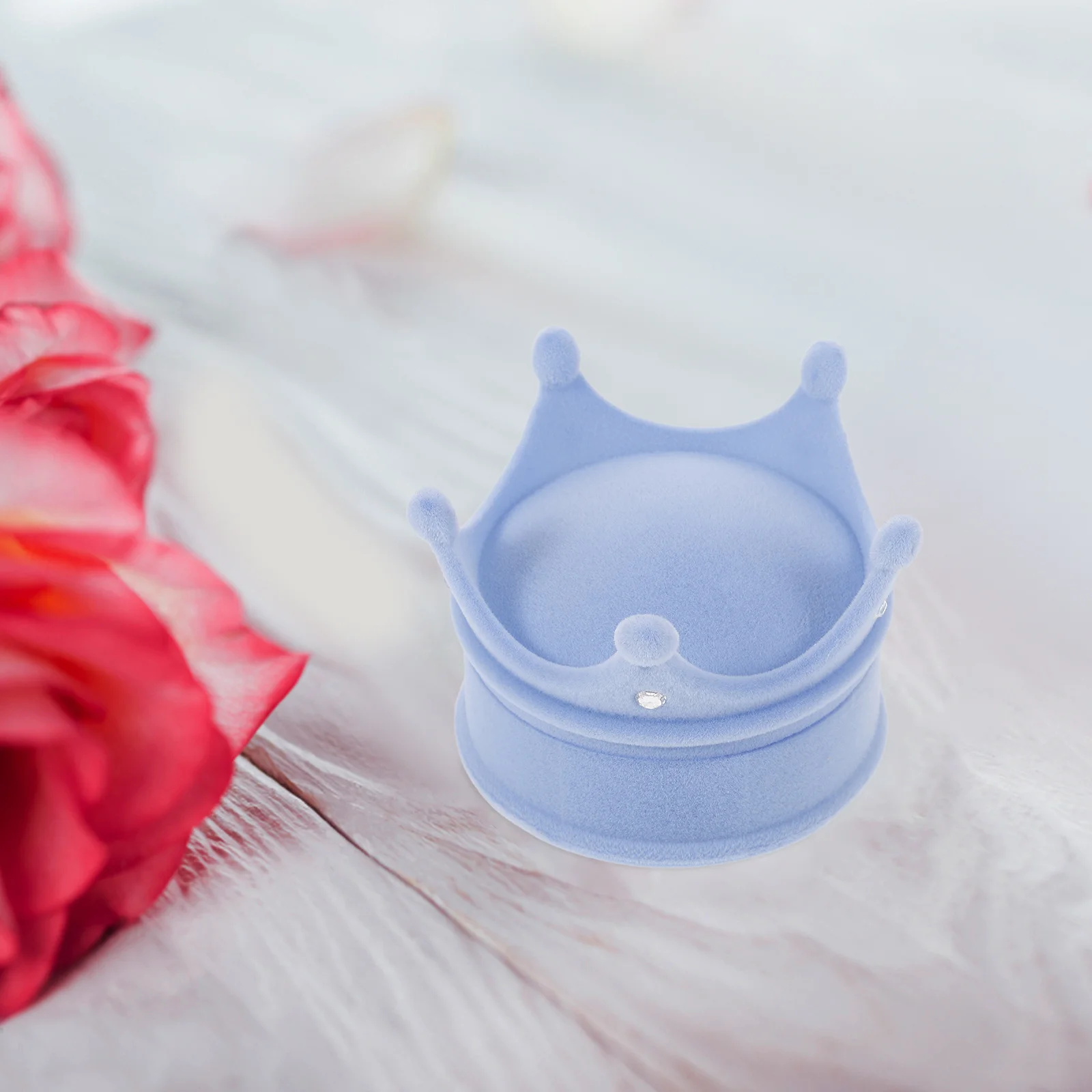 

Коробка для колец в форме короны Изысканный небольшой футляр для хранения ювелирных изделий для свадьбы, помолвки, держатель для дисплея, подарочная коробка для колец в форме короны