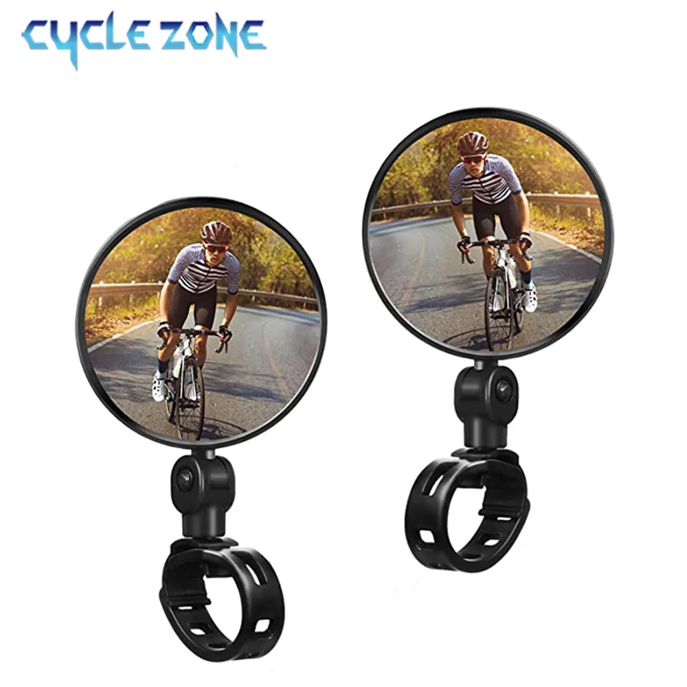 Universal Bicycle Rearview Mirror 360° Degree Adjustable Rotatable Wide-Angle Cycling Handlebar Rear View Mirrors Bike Equipment