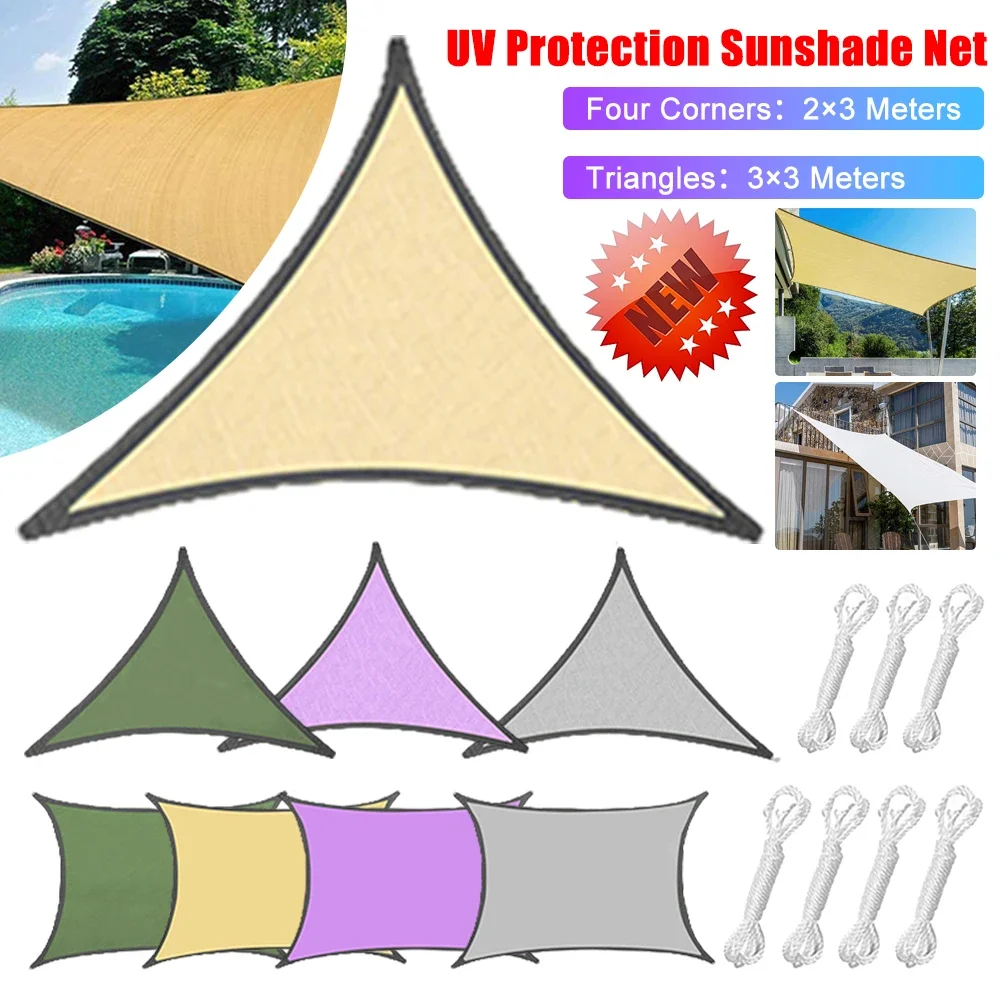 Outdoor Awnings Waterproof Sun Shade Sail Garden Canopi For Terrace Car Canvas Awning Rectangle Pool Sun-Shelter Sunshade Sail