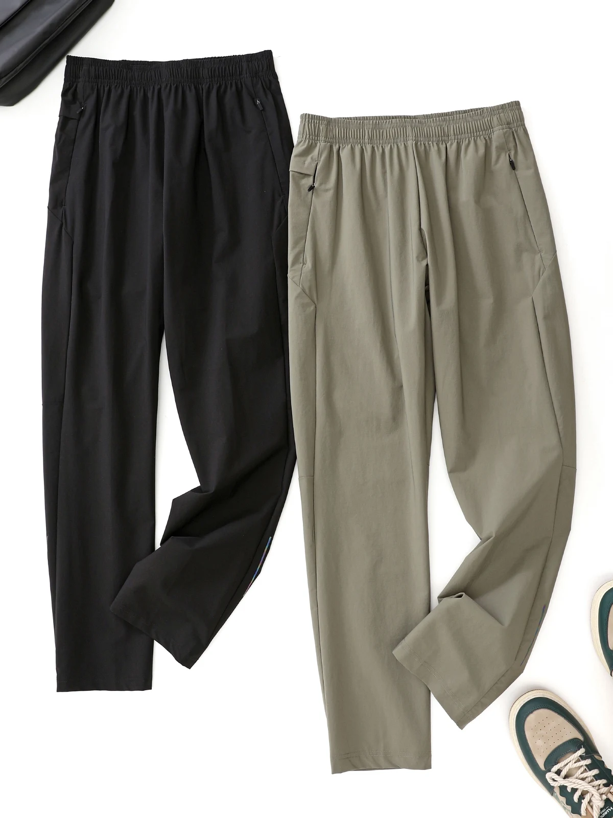 

Мужские легкие дышащие брюки для бега и походов, повседневные спортивные длинные штаны с четырехсторонней растяжкой, летние, легкие