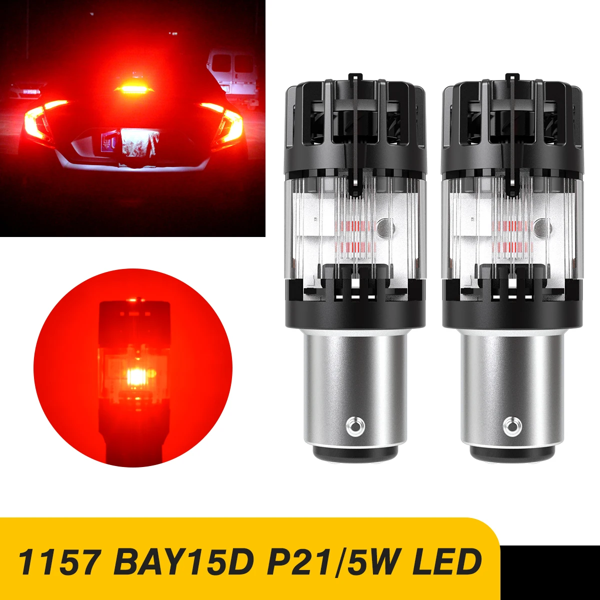 

2x 1157 BAY15D P21/5W Canbus Led Car Lights Auto Car Light Plug and Play Turn Signal DC 12V No Hyper Flash For Citroen C5 C3 C1