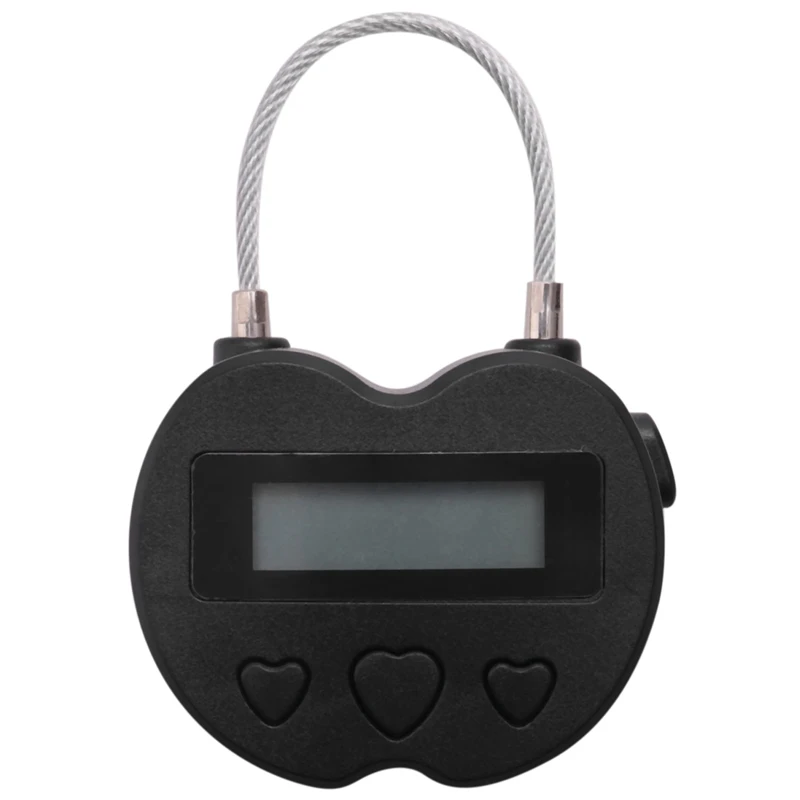 

Smart Time Lock LCD Display Time Lock USB Rechargeable Temporary Timer Padlock Travel Electronic Timer Black