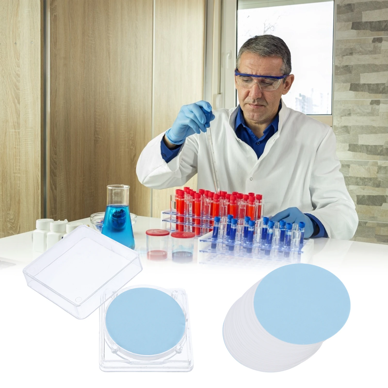 

50 Pcs Filter Membrane 0 45um Water System Cellulose Lab Bottles Hydrophilic CA-CN Membrane Filtration Teaching