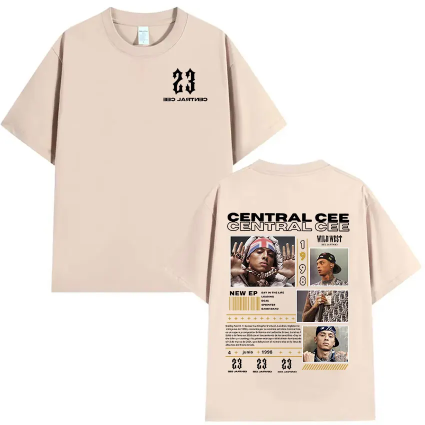 Rapper CENTRAL CEE WILD WEST Tour 2025 Graphic T Shirts Men's