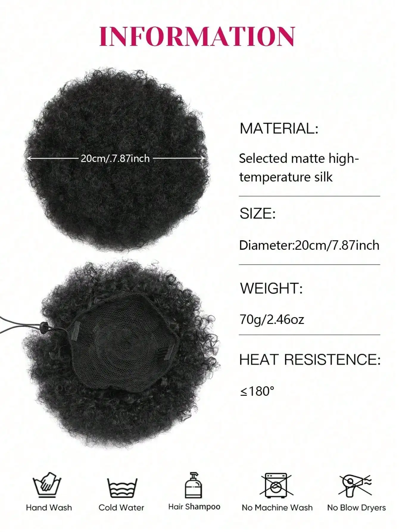 OLACARE Synthetic Chignon Afro Short Curly Hair Bun Drawstring Ponytail Hair Extension Hairpieces For Women