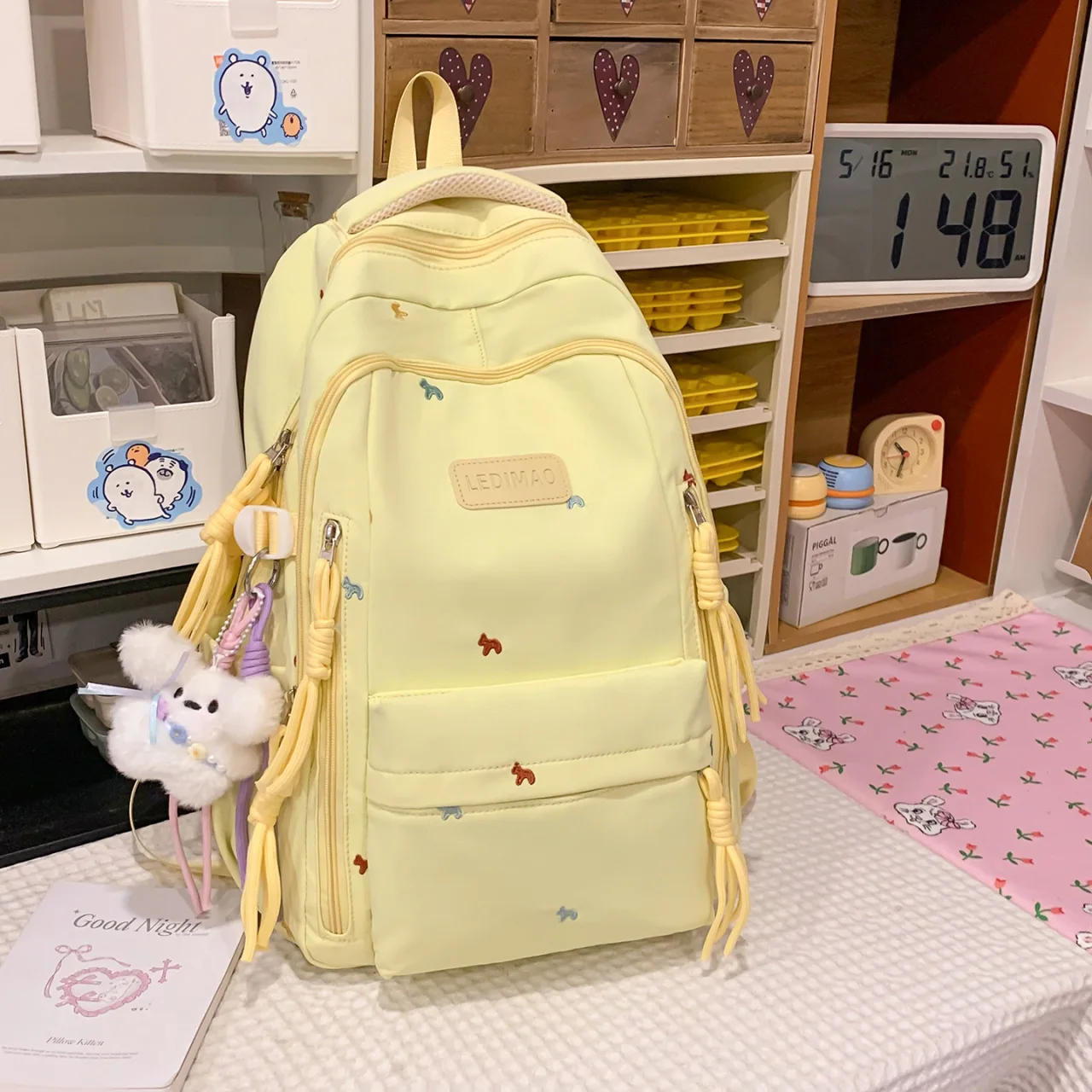 Korean Lightweight Teen Girls School Backpack Casual Travel Rucksack Fashion School Bag for Junior & Senior High Students