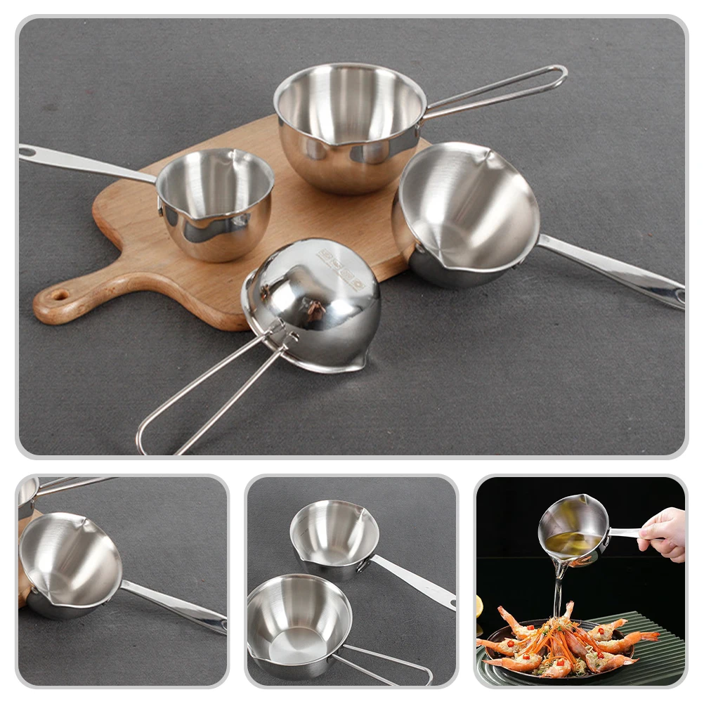 

Stainless Steel Sauce Pan Milk Pot With Scale Pour Spout Anti-Scald Handle Compact Kitchen Cookware For Pasta Noodle Cooking