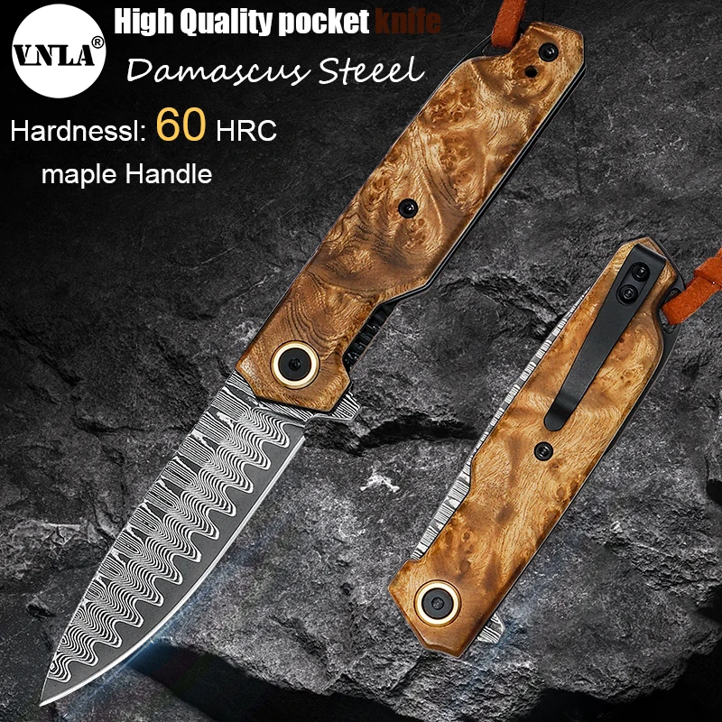 

Damascus Steel Folding Knife sharp Tactical Saber Outdoor fishing camping hunting survival EDC multi-function Pocket sclip knife