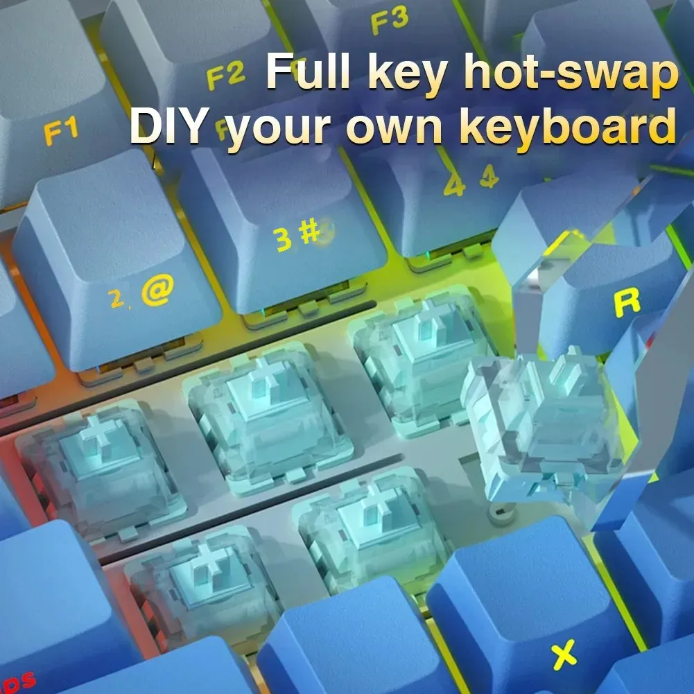 AULA F108 Keyboard 100% Layout 1K Polling Rate Mechanical Gaming Keyboard Hot Swappable Linear Switch with Macro Software image 4