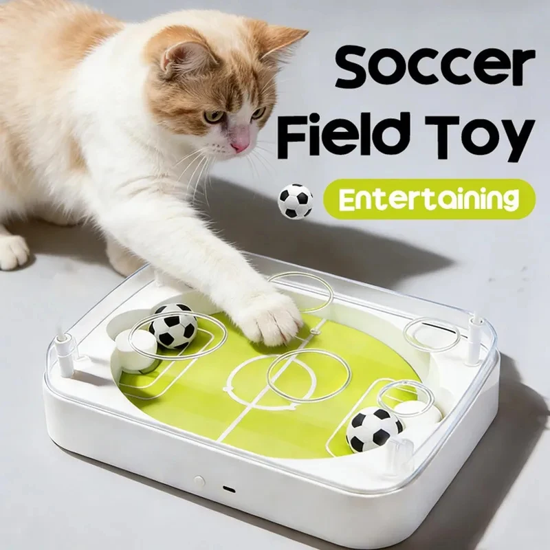 Brinquedo Interativo Elétrico para Gatos: Campo de Futebol com Sensor de Movimento Inteligente e Bola Rolante para Gatos de Interior que se Divertem Sozinhos - Kicker de Futebol para Gatinhos