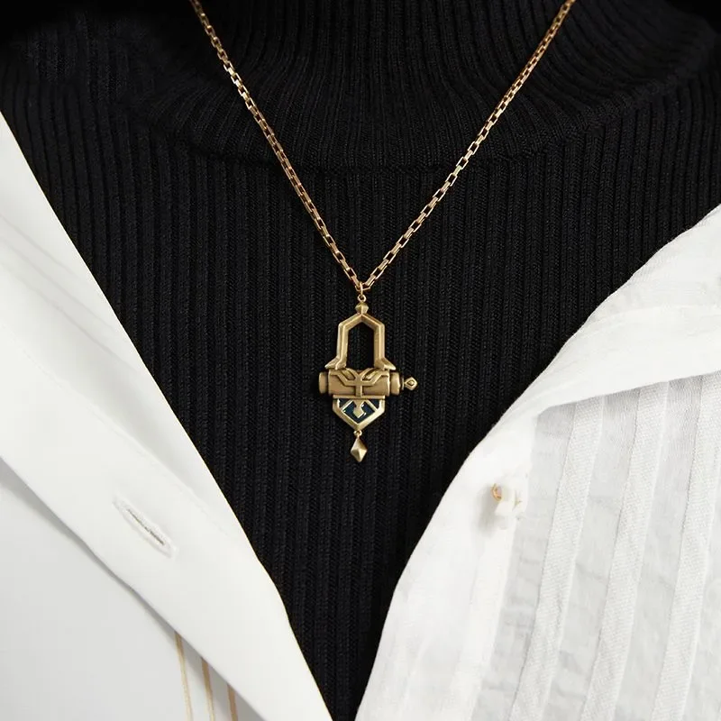 Game Genshin Impact Wanderer Cosplay Necklace Scaramouche Balladeer Kunikuzushi Unisex Pendant Choker Jewelry Accessories