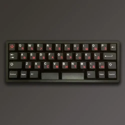 Geekark WOB White On Black DYE SUB PBT Cherry Profile Keycaps Five-Sided Dye-Sub Black Keycaps Kits For Mechanical Keyboard