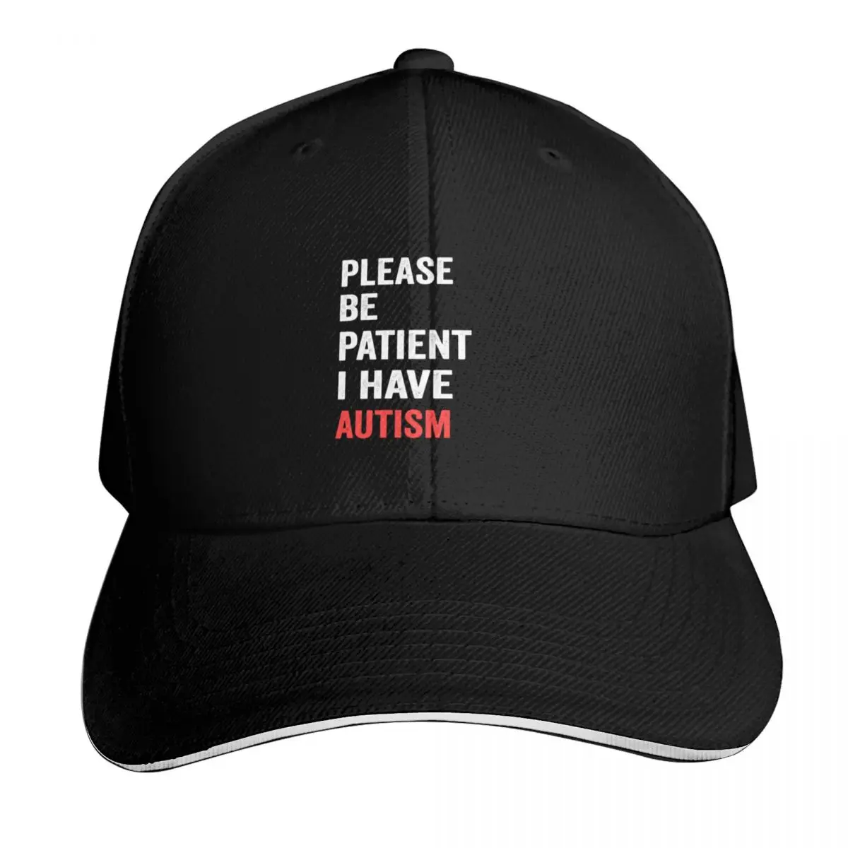 

Please Be Patient I have Autism Baseball Cap Anime Hat custom caps Golf Wear Visor Women's Beach Outlet Men's