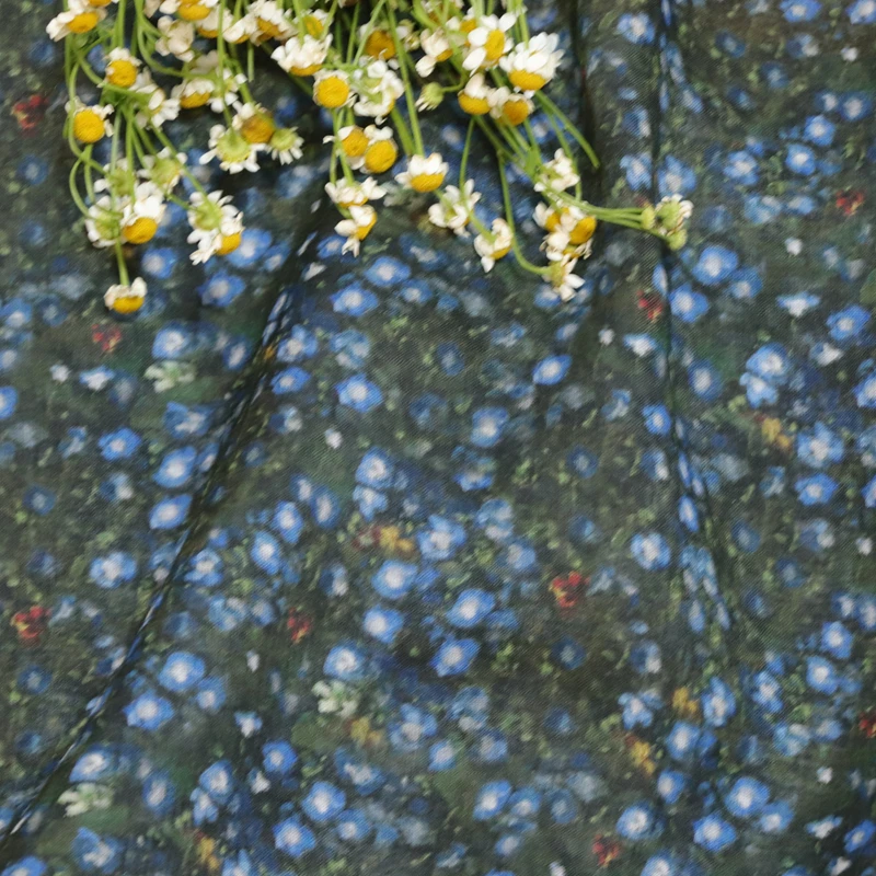 Monet kwiaty wysokiej jakości naturalna czysta pościel Ramie tkanina z nadrukiem cyfrowym lato cienki stylowy sukienka do szycia