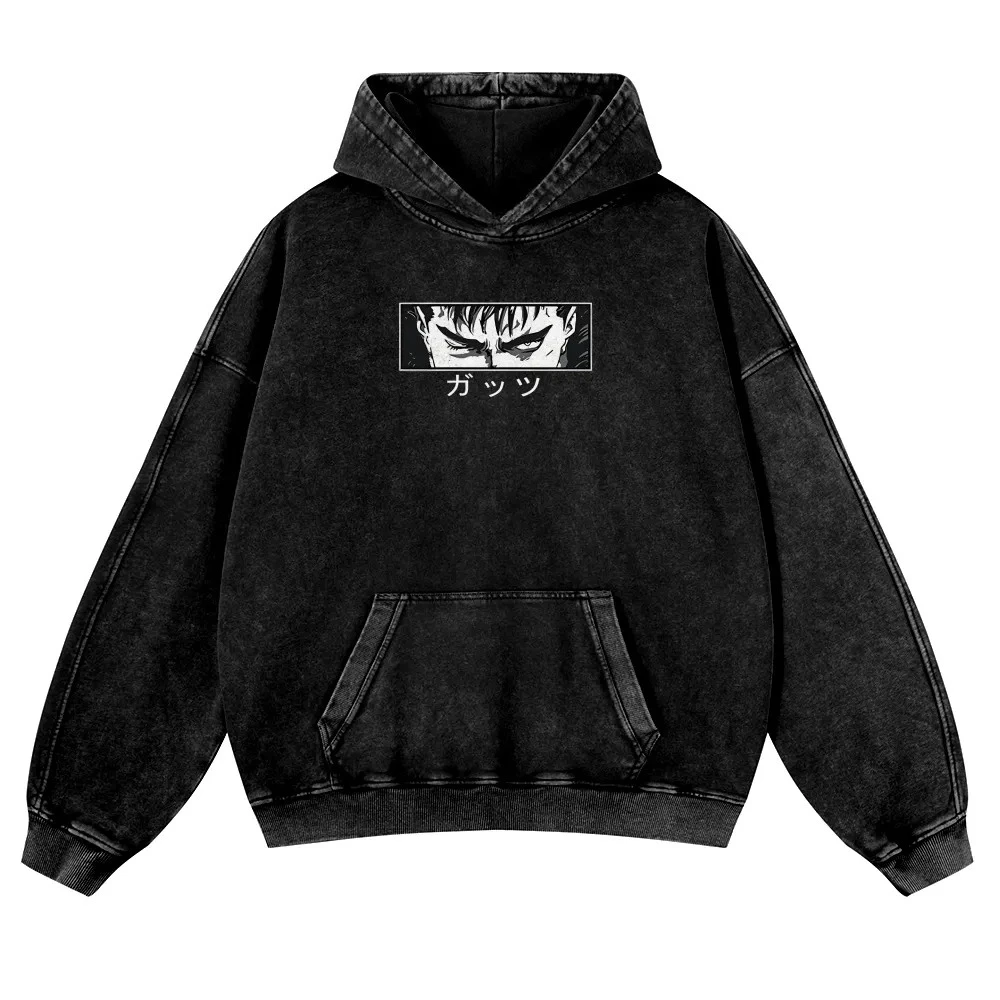 

2025 New Retro Hoodie Men's and Women's Fashion Pure Cotton Printed Washed Sweater Breathable Popular