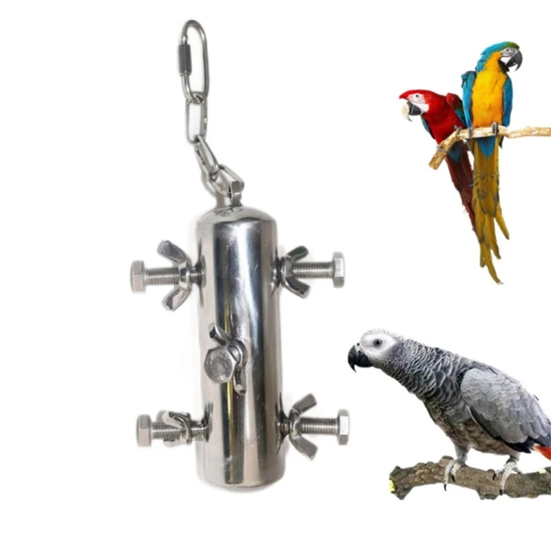 

Large Birds Standing Chewing Toy Parrots Cage Toy Hanging Bell Toy Birdcage Accessories Budgies Chewable Swing Toy DropShip