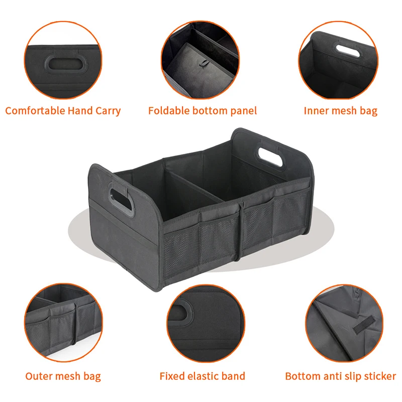 Collapsible Car Trunk Storage Box, Large Capacity, Super Resilient and Environmental Friendly