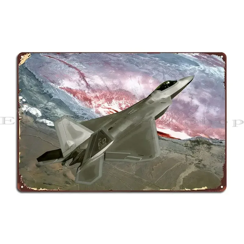 F22 Raptor Metal Plaque Plates Painting Wall Mural Character Garage Tin Sign Poster