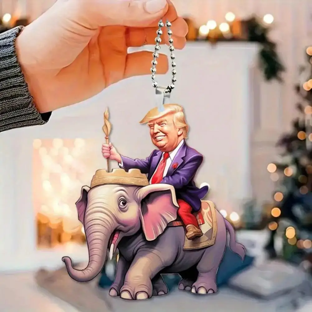 Lightweight Acrylic Trump Ornament Trump Cartoon Acrylic Ornaments for Christmas Tree Home Decor Set of 2 Funny Trump for Office