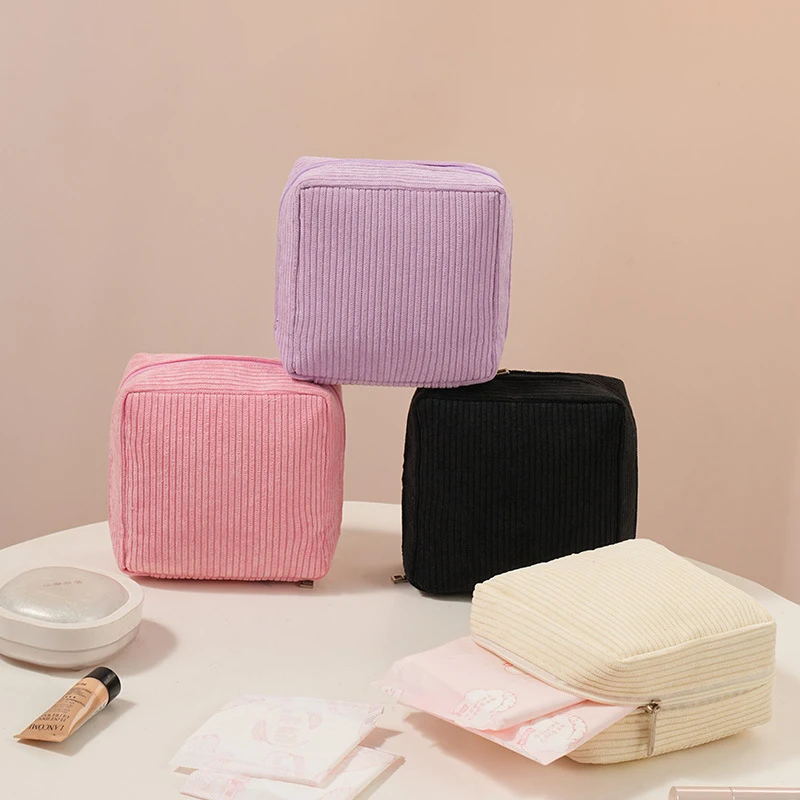 1 pc Women Portable Sanitary Napkins Storage Bag Multifunctional Makeup Lipstick Travel Organizer Mini Earphone Pouch