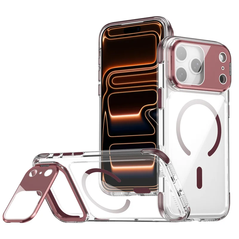 Neue transparente Handyhülle für iPhone 18 Pro Max 17 16 15 14 13, unsichtbarer Objektivständer, MagSafe, stoßfest, einfache Schutzhülle für die Rückseite