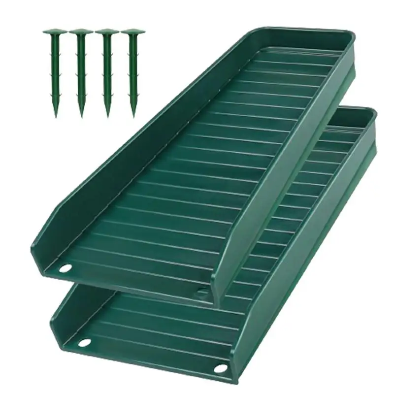 

Gutter Splash Guards Water Drainage Rain Gutter Tray Water Diverter Prevent Soil Erosion 2pcs With Nails For Ground Protection &