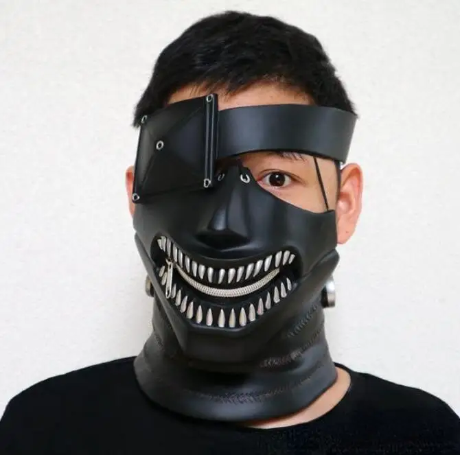 Máscaras de látex con cremallera ajustable para Cosplay, máscaras geniales para fiesta de Halloween, Tokyo Ghoul 2 Kaneki Ken